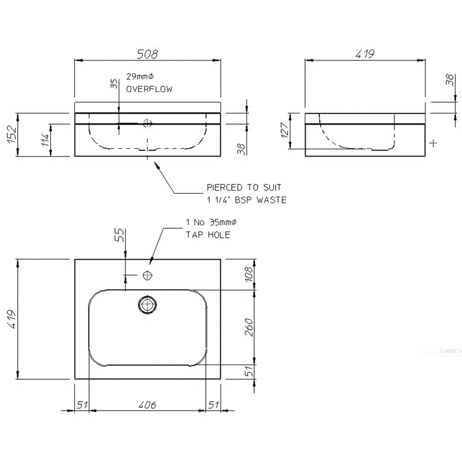 Campagne sensor operated wash basin complete pack - Pland Stainless